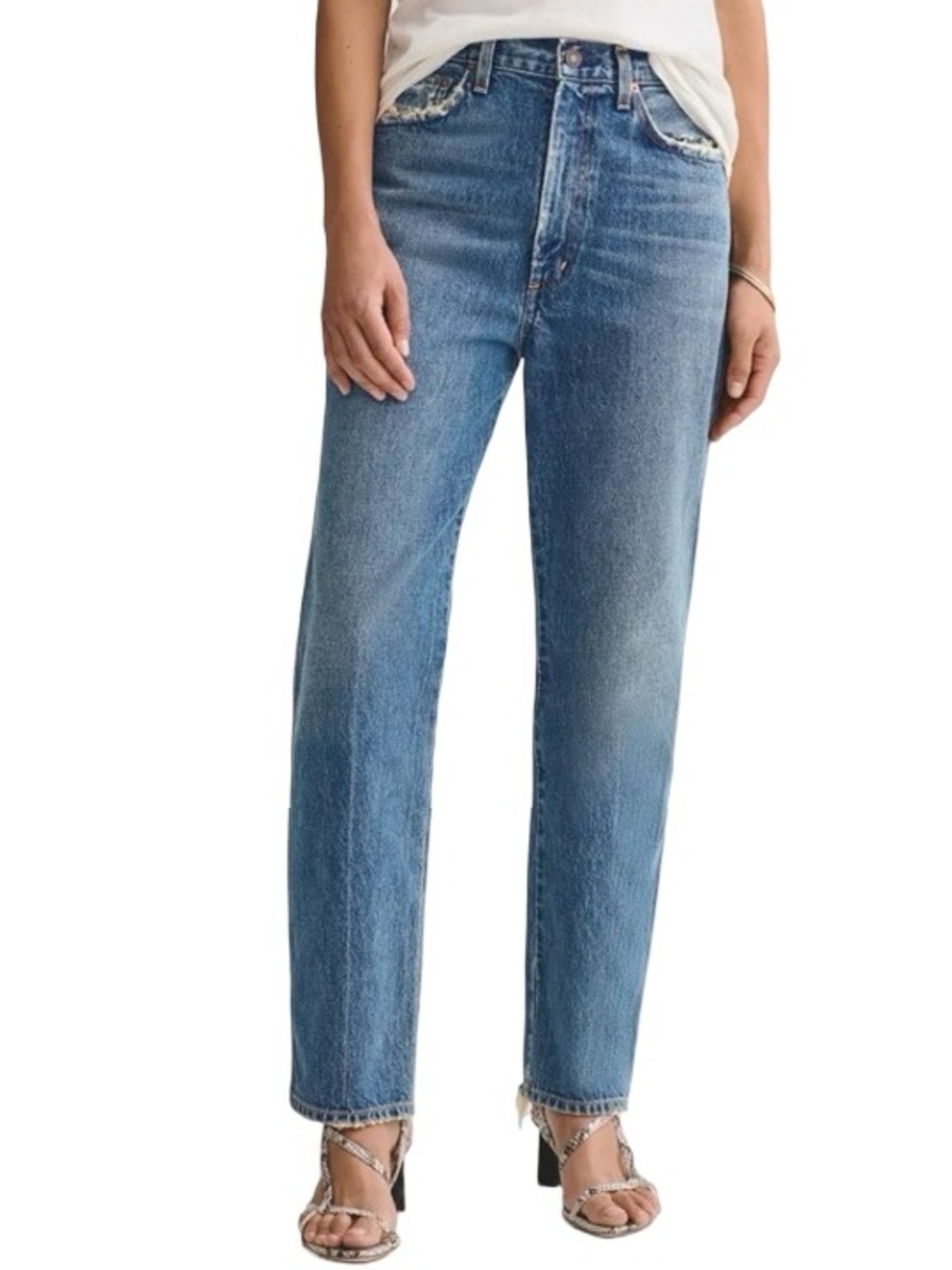 AGOLDE 90s Mid Rise Loose Straight Leg Denim Jeans Showcase Wash Size 27